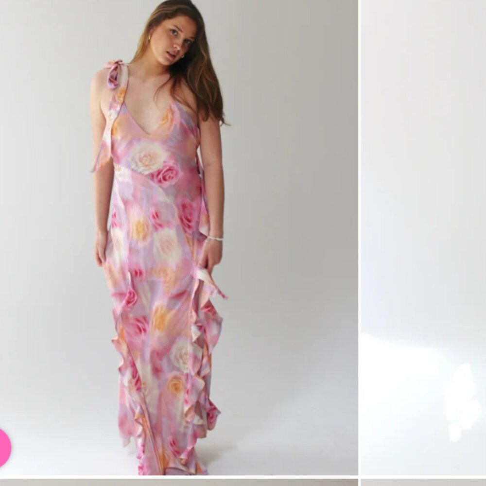 For Love and Lemons Spring Goddess Roses Floral Maxi Dress Size XL NWT! - Picture 3 of 9